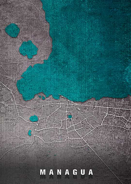 Managua City Map Nicaragua