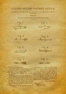 68 Safety Pin Patent 1849