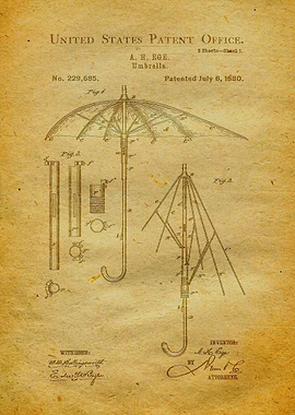 64 Umbrella Patent Print