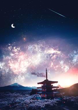 Mount Fuji Japanese Galaxy
