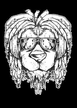 Lion wearing Sunglasses