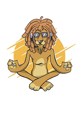 Yoga Relaxed Lion Zen Gift