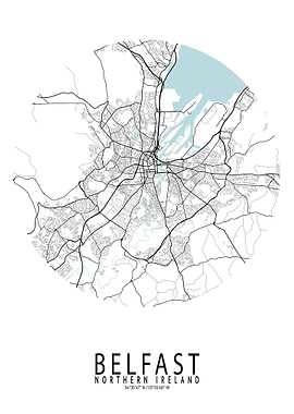 Belfast City Map Circle