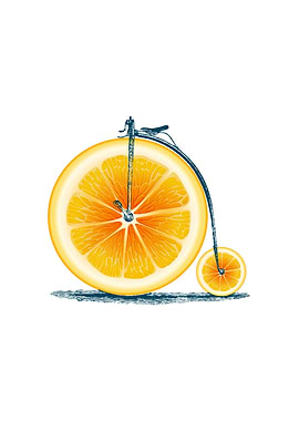 Vintage Orange Old Bike