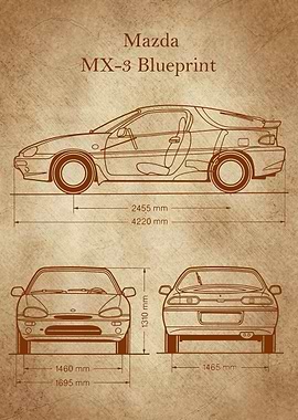 mazda MX3 blueprint old