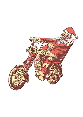 SKELETON SANTA MOTORBIKE