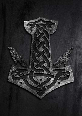 Viking Symbol Hammer Raven