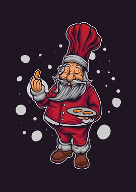 Chef santa offers food