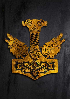 Viking Symbol Hammer Wolf