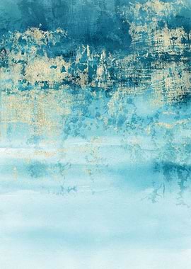 Blue Gold Abstract 08