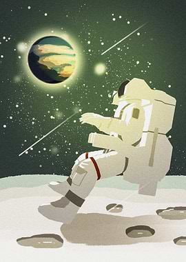Space Astronaut at moon
