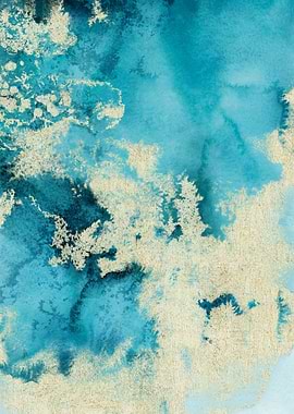 Blue Gold Abstract 05