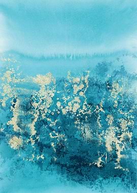 Blue Gold Abstract 09