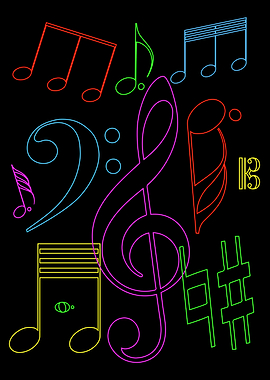 Colorful Musical Notes