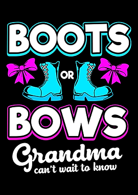 Gender Reveal Boots Bow