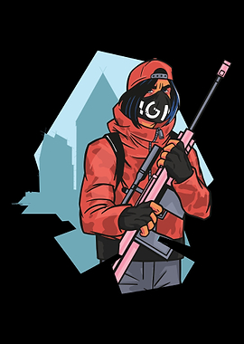 Gangsta Man with Gun Weapo