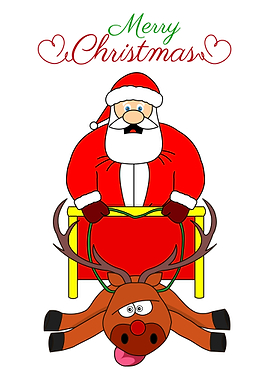 Funny fat santa sleigh