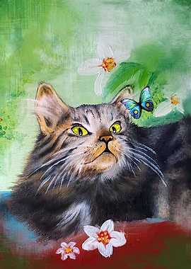 Cat and Butterfly