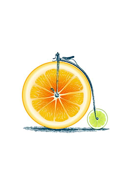 Vintage Orange Lime Bike