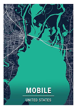 Mobile Blue Dark Color Map