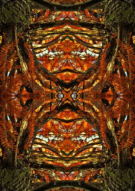 Autumn tree mirror photo