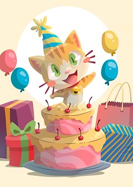 Birthday cat