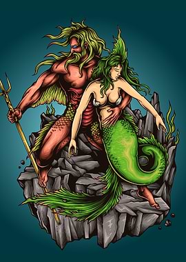 Mermaid and fishman