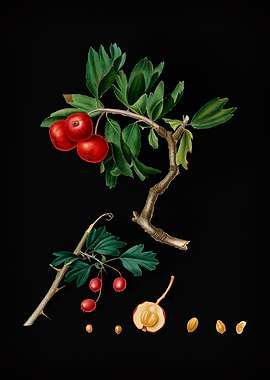 Vintage Red Thorn Apple