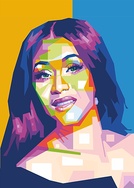 Cardi B Pop Art Caricature