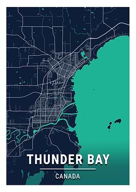 Thunder Bay Blue Dark Map