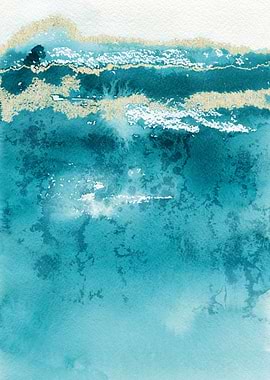 Blue Gold Abstract 14