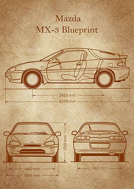 mazda MX3 blueprint old