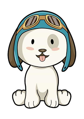 Dog Aviator Hat Glasses