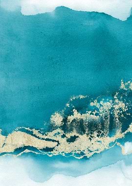 Blue Gold Abstract 11