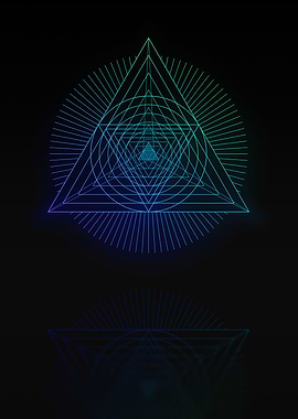 Neon Blue Geometric Glyph