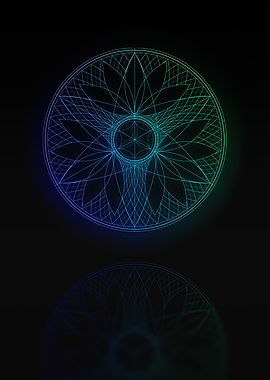 Neon Blue Geometric Glyph