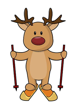 Reindeer Skier Skis