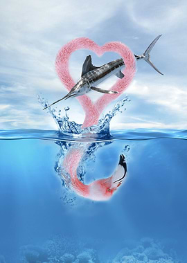 Swordfish and flamingo