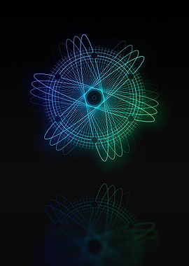 Neon Blue Geometric Glyph