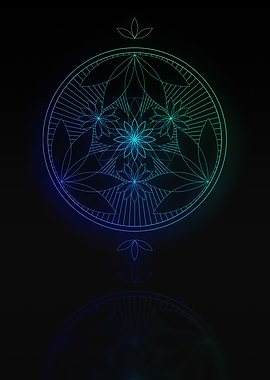 Neon Blue Geometric Glyph