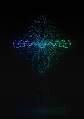 Neon Blue Geometric Glyph