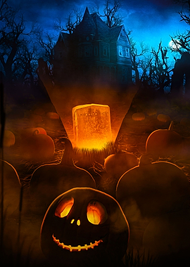 Halloween graveyard