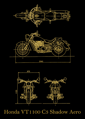 Honda VT1100 Shadow gold