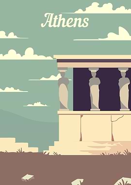Athens retro poster