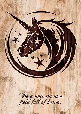 Wood Unicorn Quote