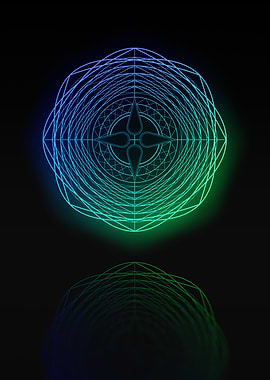 Neon Geometric Glyph Sign