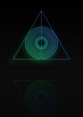 Neon Geometric Glyph Sign