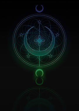 Neon Geometric Glyph Sign