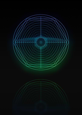 Neon Geometric Glyph Sign