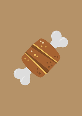 Meat roll on the bone